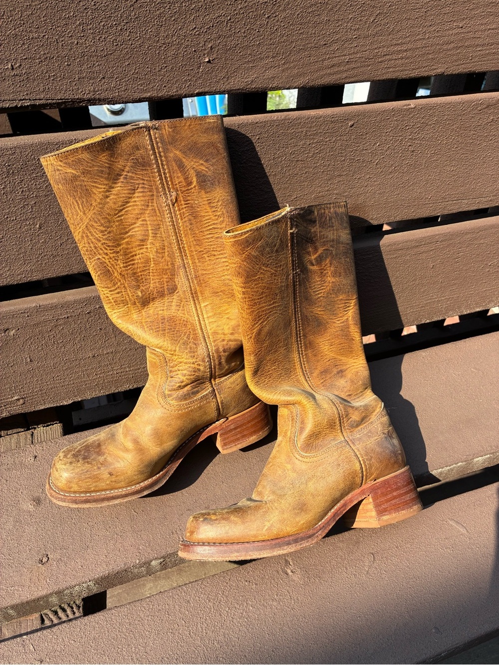 Vintage Frye Light Brown Leather Campus Boot